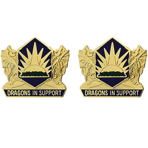 404th Maneuver Enhancement Brigade Unit Crest (Dragons in Support) Army Unit Crests 
