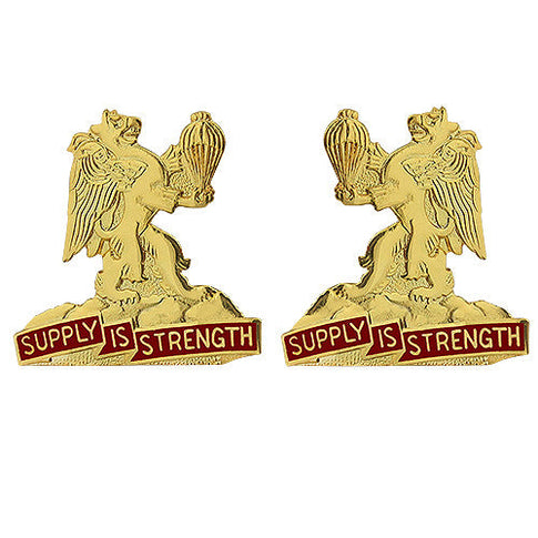 407th Support Battalion Unit Crest (Supply is Strength) - Sold in Pairs