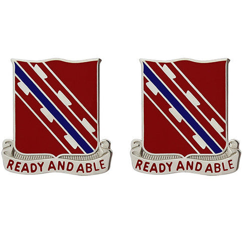 411th Engineer Battalion Unit Crest (Ready and Able) - Sold in Pairs