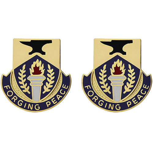 412th Civil Affairs Battalion Unit Crest (Forging Peace) Army Unit Crests 