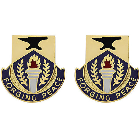 412th Civil Affairs Battalion Unit Crest (Forging Peace) - Sold in Pairs