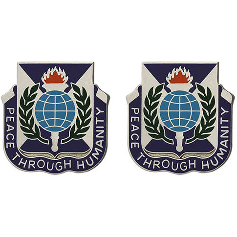 413th Civil Affairs Battalion Unit Crest (Peace Through Humanity) - Sold in Pairs
