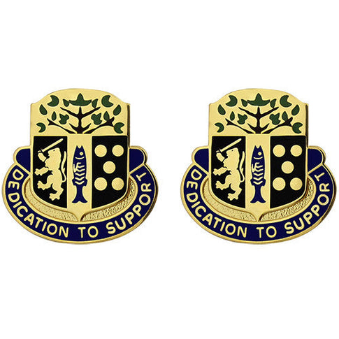 415th Support Battalion Unit Crest (Dedication to Support) - Sold in Pairs