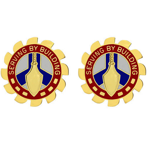 416th Engineer Command Unit Crest (Serving by Building) - Sold in Pairs