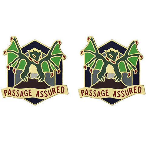 420th Chemical Battalion Unit Crest (Passage Assured) - Sold in Pairs
