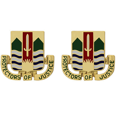 437th Military Police Battalion Unit Crest (Protectors of Justice) - Sold in Pairs