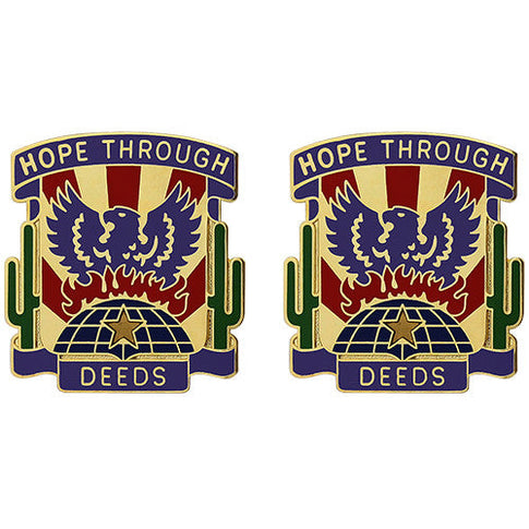 492nd Civil Affairs Battalion Unit Crest (Hope Through Deeds) - Sold in Pairs