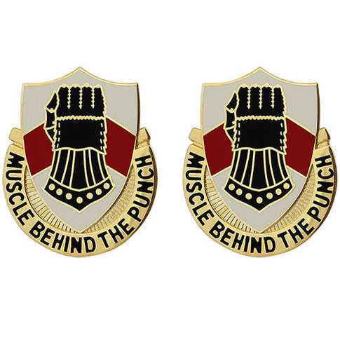 495th Support Battalion Unit Crest (Muscle Behind the Punch) - Sold in Pairs