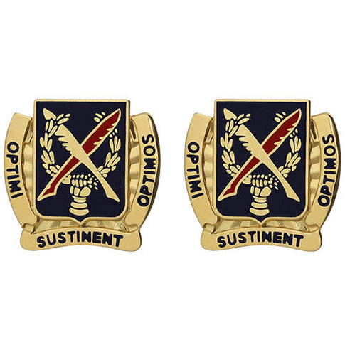 502nd Personnel Services Battalion Unit Crest (Optimi Sustinent Optimos) - Sold in Pairs