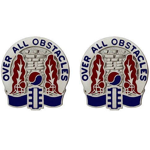 565th Engineer Battalion Unit Crest (Over All Obstacles) - Sold in Pairs