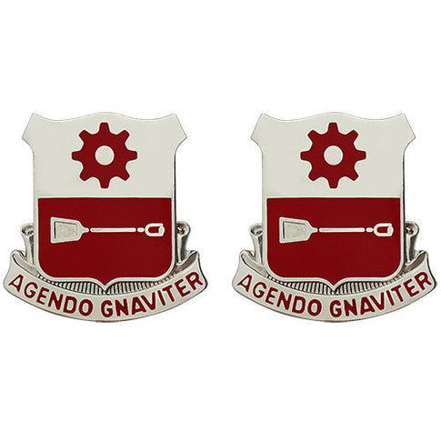 577th Engineer Battalion Unit Crest (Agendo Gnaviter) - Sold in Pairs