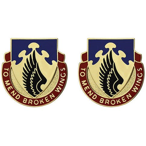 602nd Support Battalion Unit Crest (To Mend Broken Wings) - Sold in Pairs