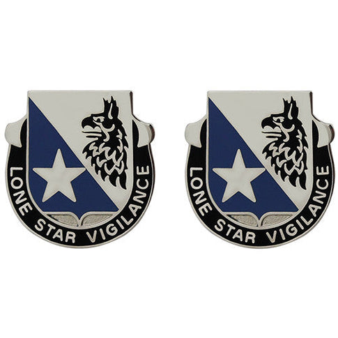 636th Military Intelligence Battalion Unit Crest (Lone Star Vigilance) - Sold in Pairs