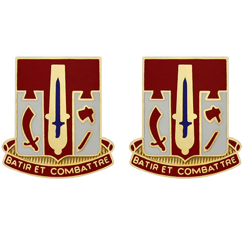 682nd Engineer Battalion Unit Crest (Batir Et Combattre) Army Unit Crests 