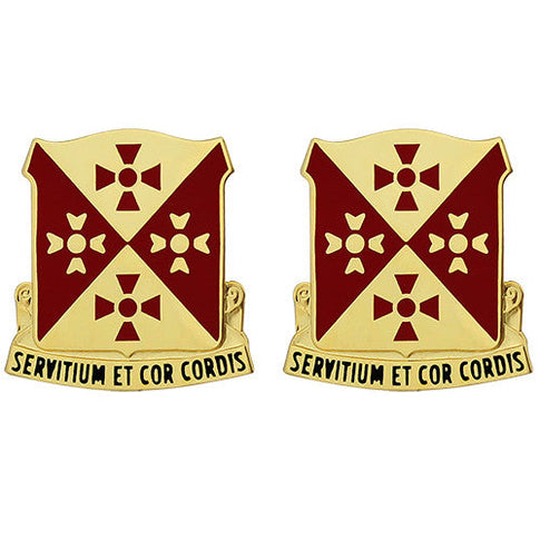 701st Support Battalion Unit Crest (Servitium Et Cor Cordis) - Sold in Pairs