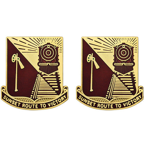 719th Transportation Battalion Unit Crest (Sunset Route to Victory) Army Unit Crests 