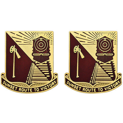 719th Transportation Battalion Unit Crest (Sunset Route to Victory) - Sold in Pairs