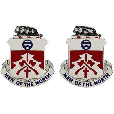 724th Engineer Battalion Unit Crest (Men of the North) - Sold in Pairs