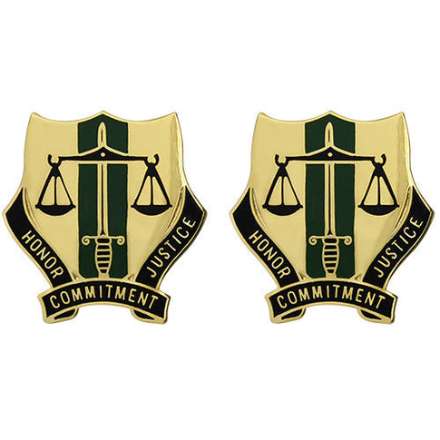 724th Military Police Battalion Unit Crest (Honor Commitment Justice) - Sold in Pairs