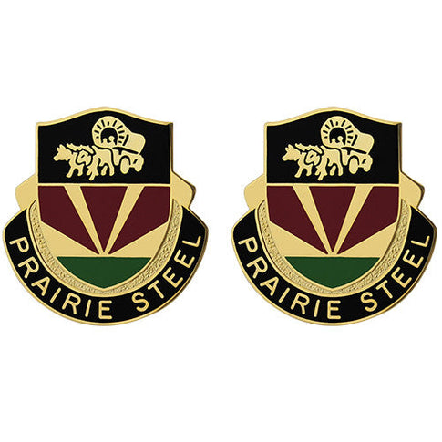 734th Transportation Battalion Unit Crest (Prairie Steel) - Sold in Pairs