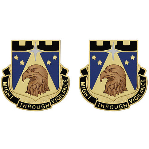 742nd Military Intelligence Battalion Unit Crest (Might Through Vigilance) - Sold in Pairs