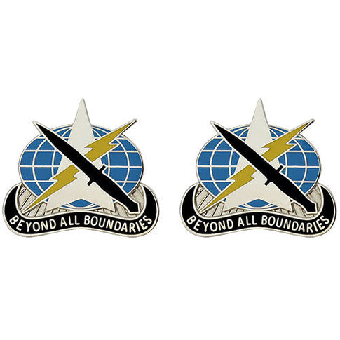 743rd Military Intelligence Battalion Unit Crest (Beyond All Boundaries) - Sold in Pairs