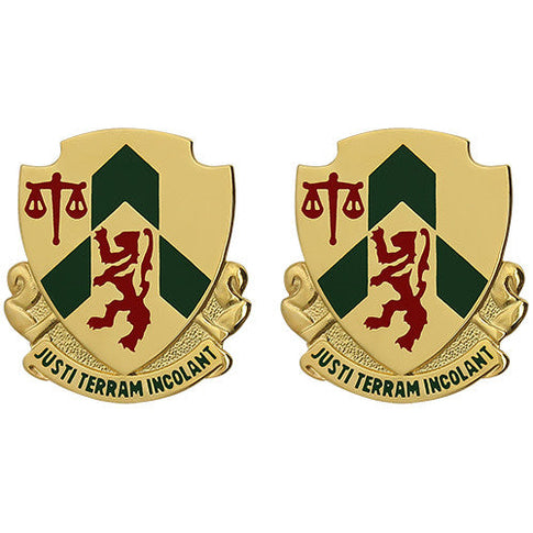796th Military Police Battalion Unit Crest (Justi Terram Incolant) - Sold in Pairs