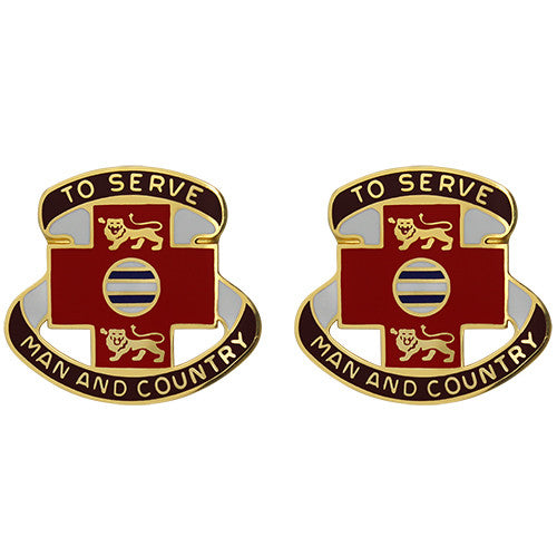 801st Combat Support Hospital Unit Crest (To Serve Man and Country) Army Unit Crests 