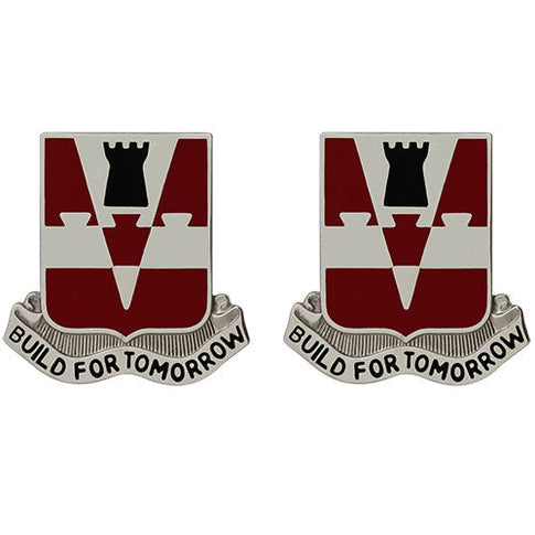 876th Engineer Battalion Unit Crest (Build for Tomorrow) - Sold in Pairs