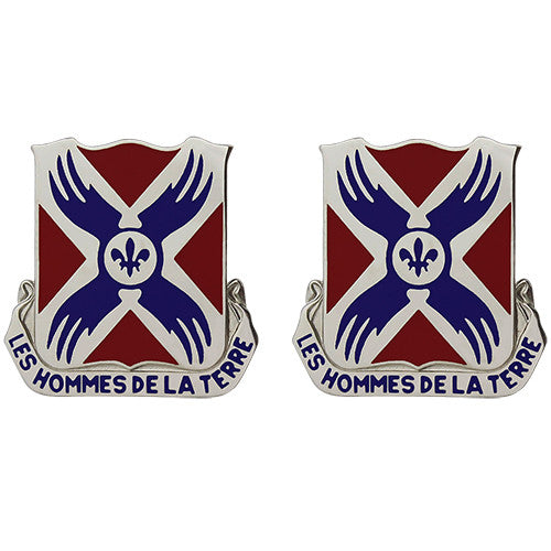 877th Engineer Battalion Unit Crest (Les Hommes De La Terre) Army Unit Crests 