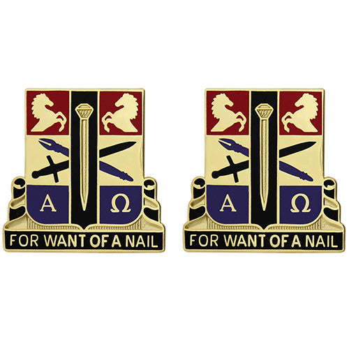 915th Contracting Support Battalion Unit Crest (For Want of a Nail) Army Unit Crests 