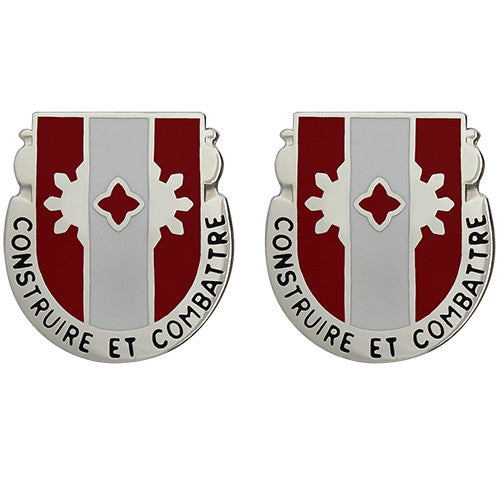 961st Engineer Battalion Unit Crest (Construire Et Combattre) Army Unit Crests 