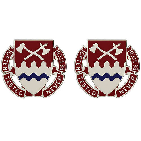 1140th Engineer Battalion Unit Crest (Often Tested Never Bested) - Sold in Pairs