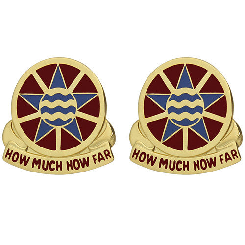 1144th Transportation Battalion Unit Crest (How Much How Far) Army Unit Crests 