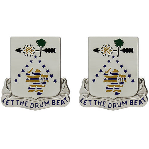1225th Support Battalion Unit Crest (Let the Drum Beat) - Sold in Pairs