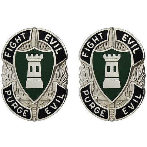 Allied Forces North Europe (US Army Element) Unit Crest (Fight Evil Purge Evil) - Sold in Pairs