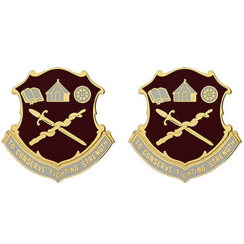 Medical Department Center and School Unit Crest (To Conserve Fighting Strength) - Sold in Pairs