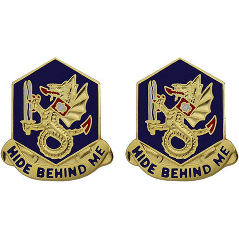 92nd Chemical Battalion Unit Crest (Hide Behind Me) - Sold in Pairs