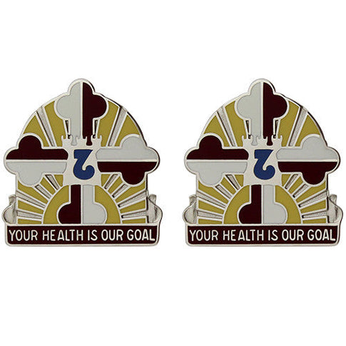 MEDDAC Aberdeen Proving Grounds Unit Crest (Your Health Is Our Goal) - Sold in Pairs