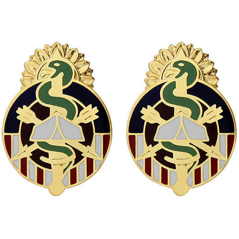 U.S. Army MEDDAC Fort Riley Unit Crest (No Motto) - Sold in Pairs