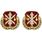 Missile and Munitions Center and School Unit Crest (Scientia Ad Justitiam) Army Unit Crests 