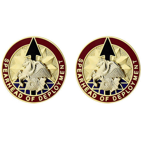 U.S. Transportation Command (US Army Element) Unit Crest (Spearhead of Deployment) - Sold in Pairs