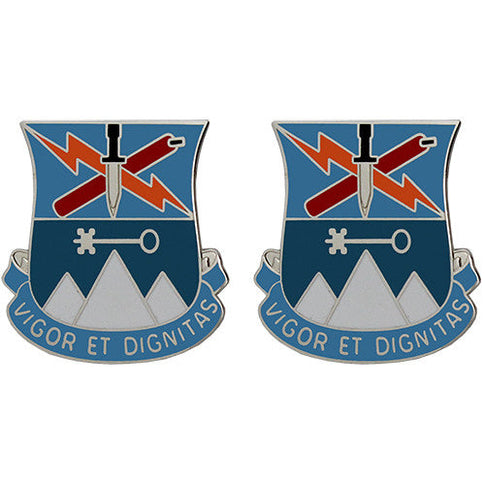 Special Troops Battalion, 2nd Brigade, 10th Mountain Division Unit Crest (Vigor Et Dignitas) - Sold in Pairs