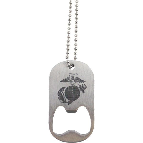 U.S. Marine Corps Eagle Globe and Anchor Dog Tag Bottle Opener Bottle Openers 