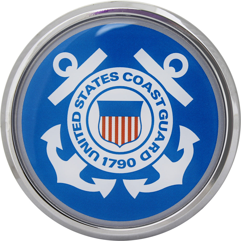 U.S. Coast Guard Crest Chrome Auto Emblem Stickers and Decals 83511