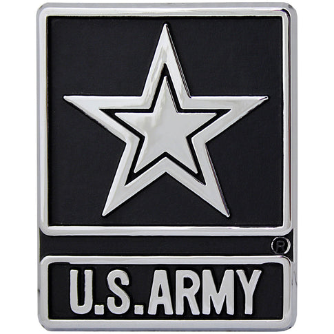 U.S. Army Silver Star Logo Chrome Auto Emblem
