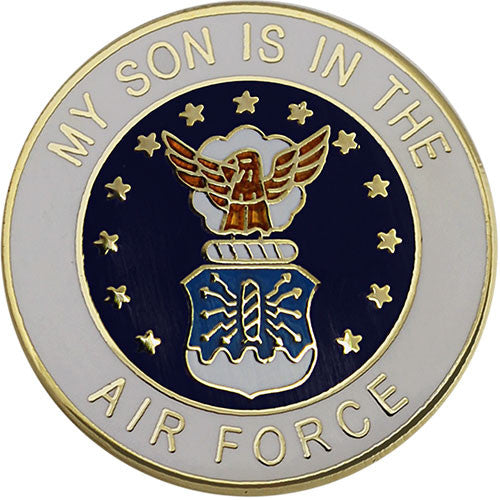 My Son is in the Air Force With Crest 7/8" Lapel Pin Pins 