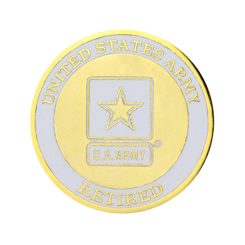 Army Retired with Crest 7/8" Lapel Pin Pins 