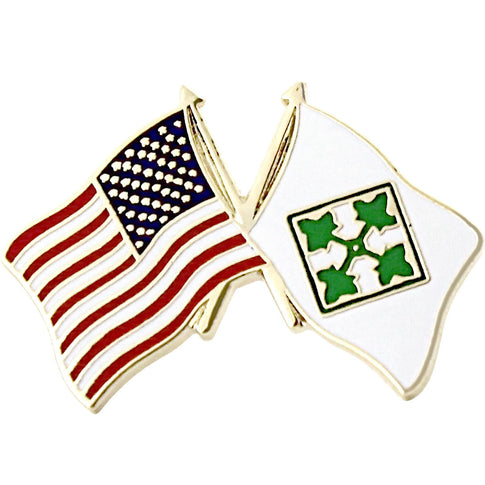 American and 4th Infantry Division Crossed Flags 1
