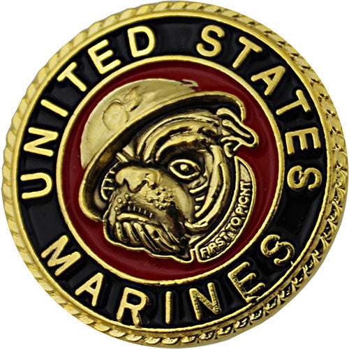 Marine Corps With Centered Bulldog 7/8" Lapel Pin Pins 